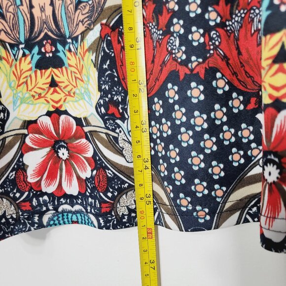 Women's Black Multicolored Floral Print Sleeveless Lightweight Casual Dress Sz L - Picture 5 of 7